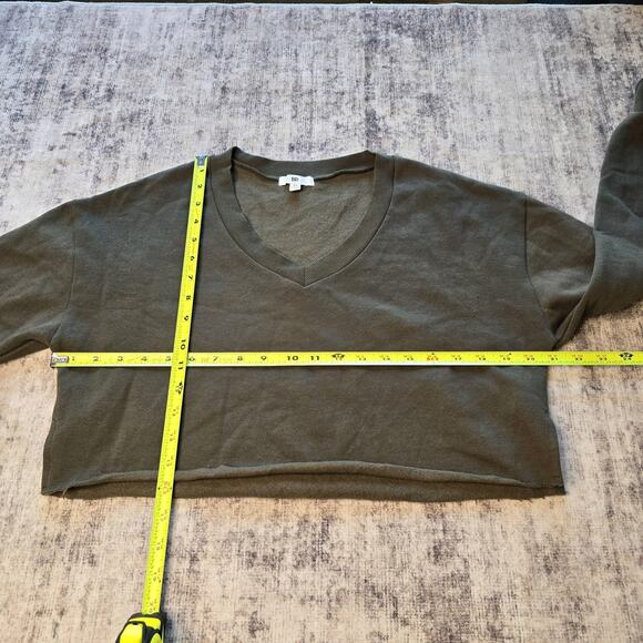 BP Sweater Womens XS Olive Green Cropped V Neck Long Sleeve Pullover Casual XS - Picture 6 of 11